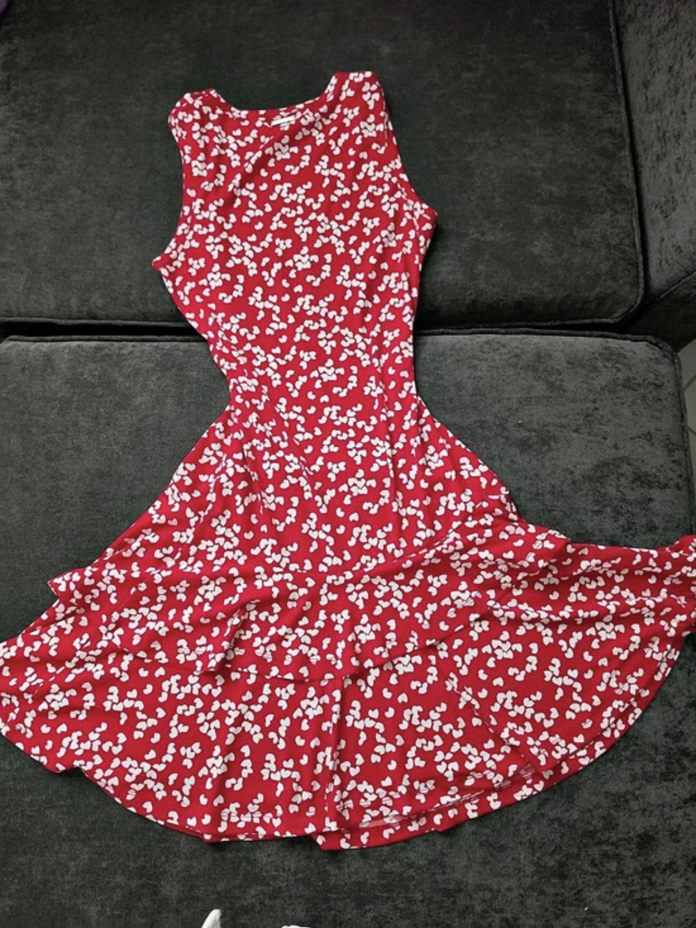 Michael Kors Floral Mini Dress in Red & White Size XS Like New